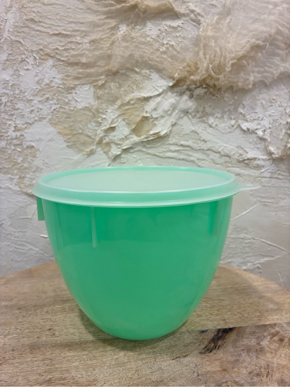 Eagle Super Seal Vintage Plastic Mixing Bowl with Lid - Green Mid Century
